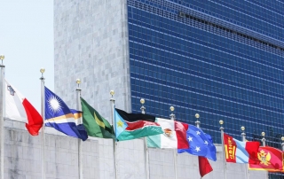 Banderas de los Estados Miembros de las Naciones Unidas, en su sede en Nueva York. Foto ONU/JC McIlwaine
