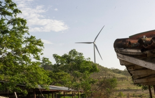 El parque eólico «Camilo Ortega Saavedra» en el departamento de Rivas, Nicaragua. Foto ONU/Mark Garten