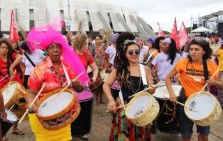 Photo: women take part in the Black Women's March against Racism and Violence in Brasilia, Brazil, on 18 November 2015.