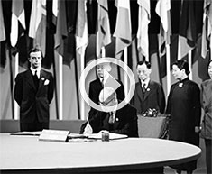 vidéo historique sur la signature de la Charte des Nations Unies