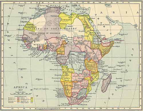 Carte de l'Afrique en 1884