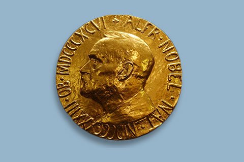 Reproducción fotográfica de la Medalla del Premio Nobel