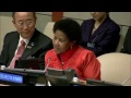 El Secretario General, Ban Ki-moon y la Directora Ejecutiva de ONU Mujeres, Phumzile Mlambo-Ngcuka,