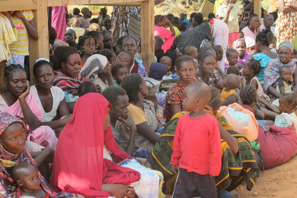 Civilians seeking refuge in the UN compound in the city of Wau, South Sudan. UN Photo