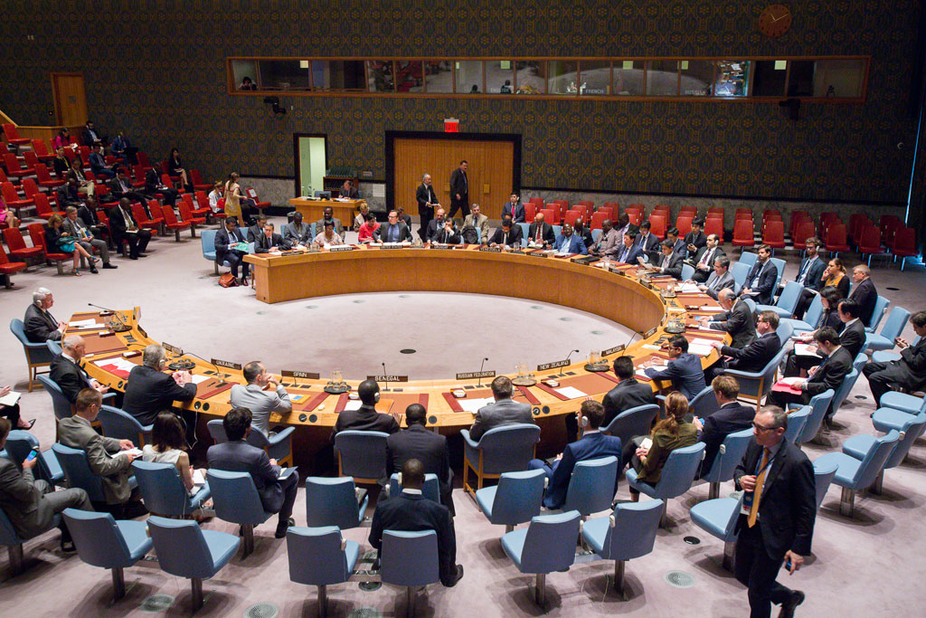 A wide view of the Security Council meeting on the situation in the Central African Republic. UN Photo/Manuel Elias
