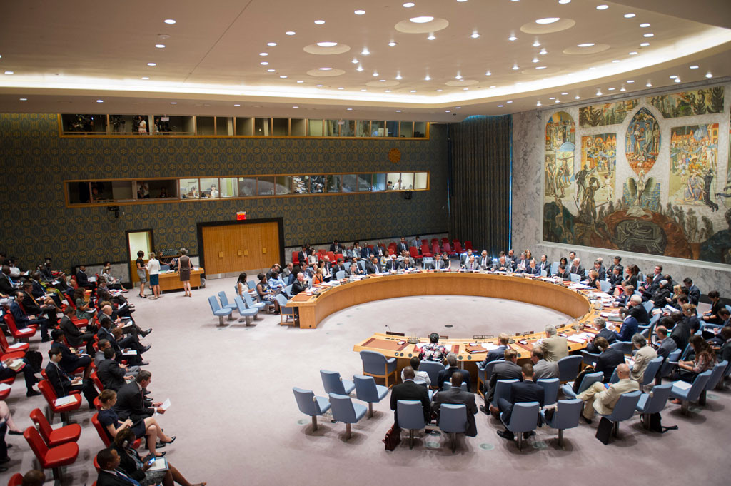 A wide view of the Security Council open debate on “Peacebuilding in Africa.” UN Photo/Rick Bajornas
