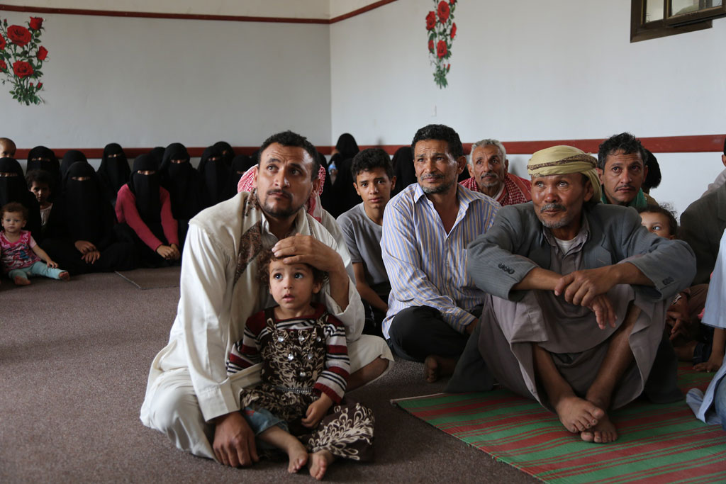 People displaced from Sa’ada are now living in a school in Sana’a, Yemen. Photo: OCHA/Charlotte Cans