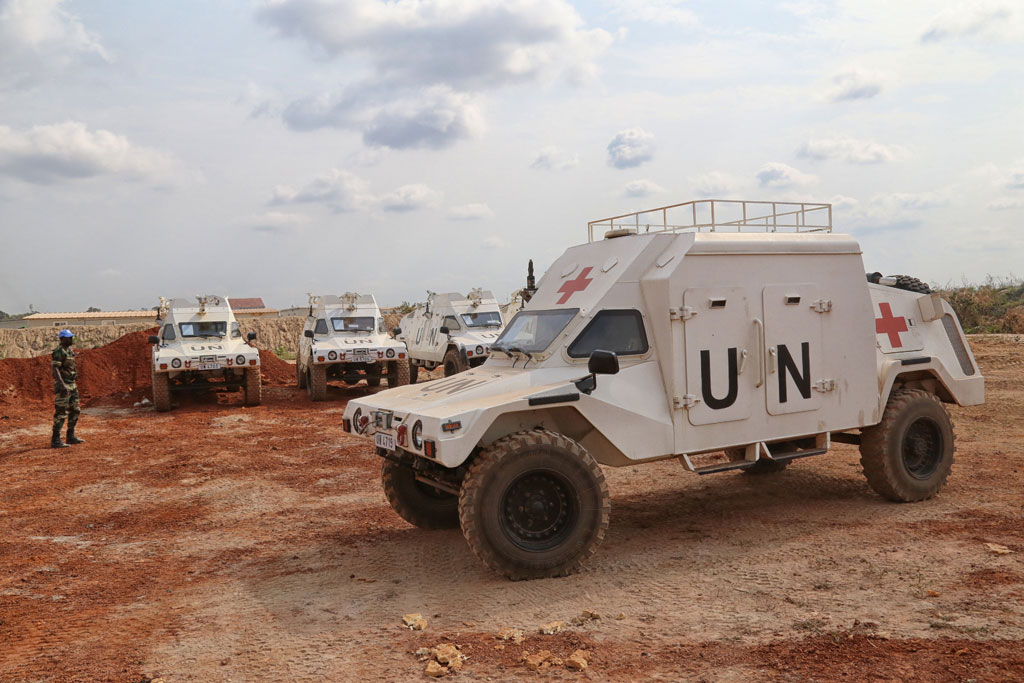 A Senegalese Quick Reaction Force (QRF) in Bangui, Central African Republic, to bolster forces of the UN Multidimensional Integrated Stabilization Mission in the Central African Republic (MINUSCA). UN Photo/Nektarios Markogiannis