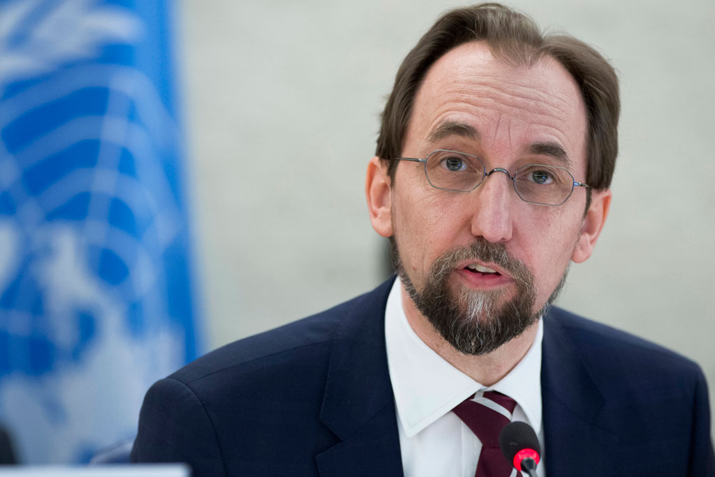 High Commissioner for Human Rights Zeid Ra’ad Al Hussein addresses the 31st regular session of the Human Rights Council in Geneva. UN Photo/Jean-Marc Ferré