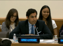 Ahmad Alhendawi, the Youth Envoy, speaks at the event Social and Financial Inclusion for Children and Youth: A post 2015 Agenda dialogue at the UN