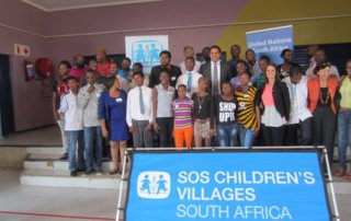 Alhendawi with the youth representatives from SOS villages