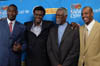 Dikembe Mutombo; Philadephia 76ers centre Samuel Delambert, NBA Hall-of-Famer Bill Russell and Toronto Raptors community ambassador and former NBA player Jerome Williams