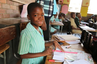 A boy in class at Glenview #2 Primary School, Zimbabwe. Credit: GPE/ Carine Durand
