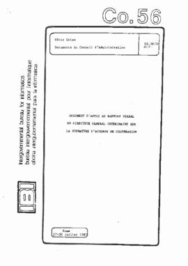 Document d&#039;appui au rapport verbal du Directeur général intérimaire sur la signature d&#039;...