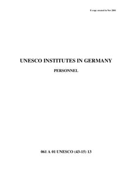 UNESCO Institutes in Germany - Personnel
