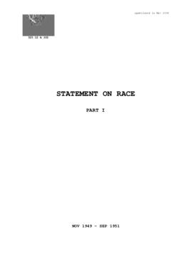 Statement on Race - Part I