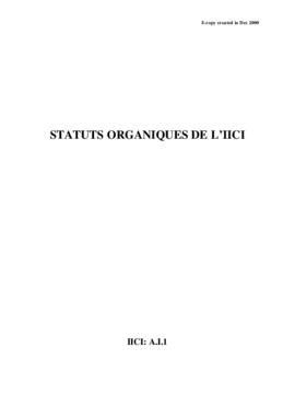 Statuts organiques de l&#039;IICI
