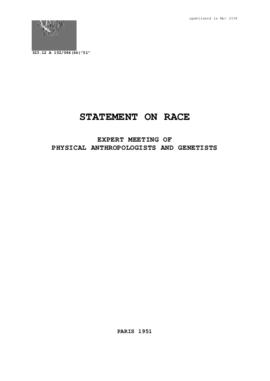 Statement on Race - Expert meeting of physical anthropologists and genetists