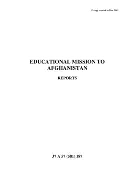 Educational Mission to Afghanistan - Reports