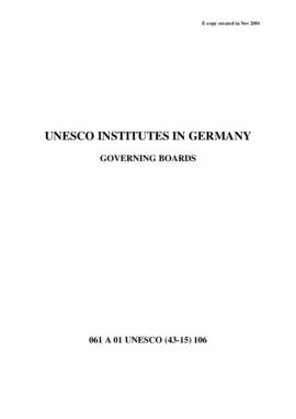 UNESCO Institutes in Germany - Governing Boards