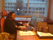 Maggie Mzumara on mission to Headquarters to develop the Harare Field Office website.