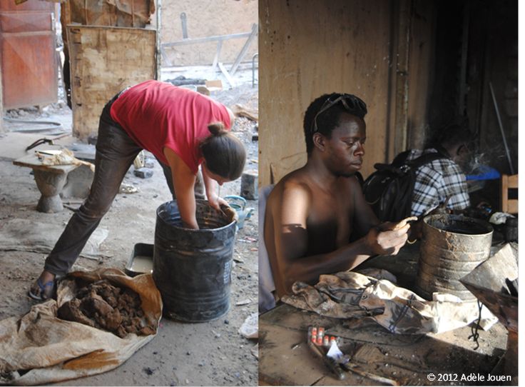 Adèle Jaouen, diplômée d'un DMA Céramique artisanale de l'ESAA Duperré, est partie au Burkina Faso pour travailler le bronze dans l'atelier d'Abdoulaye Gandema.