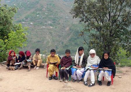Outside class in Pakistan