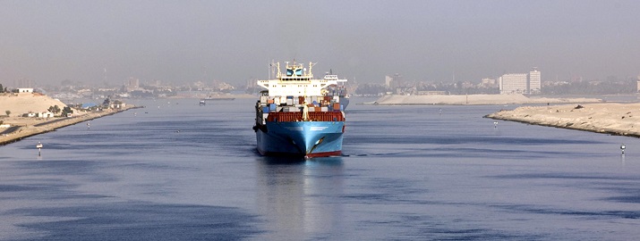 Container ship on Egypt's Suez Canal
