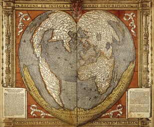 A Modern and Complete Map of the World by the Royal Mathematician Oronce Fine of the Dauphiné
