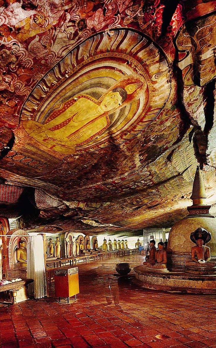 Dambulla cave temple also known as the Golden Temple of Dambulla is a World Heritage Site (1991) in Sri Lanka, situated in the central part of the country. This site is situated 148 kilometres (92 mi) east of Colombo and 72 kilometres (45 mi) north of Kandy. It is the largest and best-preserved cave temple complex in Sri Lanka.Check the link to read more about Sri Lanka http://travelme-srilanka.blogspot.com/