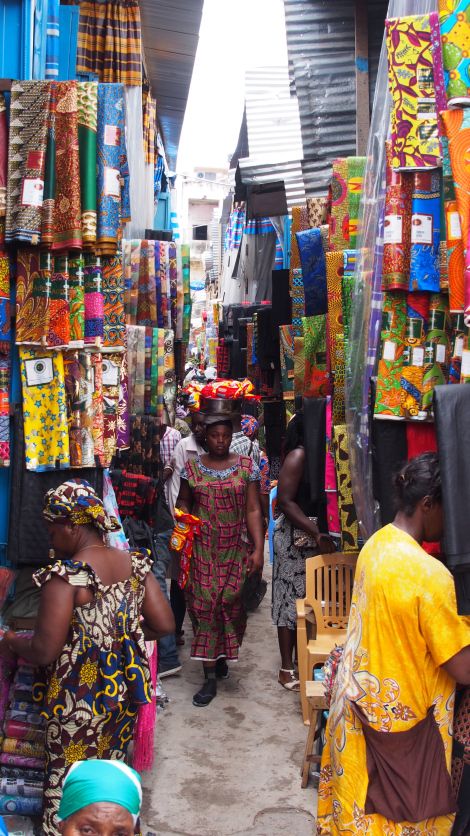 Textiles market, Ghana