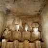 Abu Simbel temple,four statues of divinities in sanctuary