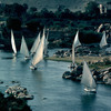 Feluccas on the Nile river near Philae, sailing boat
