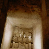 Abu Simbel temple,four statues of divinities in sanctuary