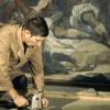 Restoration Workshop of Puntecasale, pasting of a new canvas