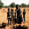 Water, African children drawing water from a traditional well, savanna, traditi