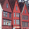 'Bryggen', the old wharf of bergen, wooden houses, Scandinavian architecture