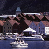 'Bryggen', the old wharf of Bergen, wooden houses, harbour, Scandinavian archit