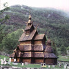 Wooden church, wooden architecture, Scandinavian architecture, montagnes, cemet