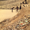 Polluted beach, garbage