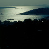 General view of Istanbul and the Bosphorus at twilight time, estuary