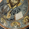 Interior of the Karanlik church, Byzantine art, wall painting, Christ blessing