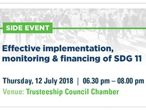 Effective Implementation Monitoring and Financing of SDG 11