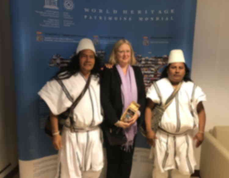 Les dirigeants des communautés autochtones de la Sierra Nevada de Santa Marta, en Colombie, rendent visite au Centre du patrimoine mondial