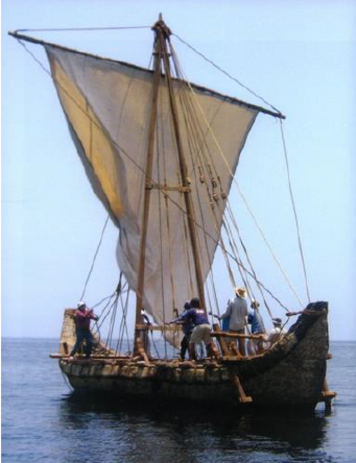 La Nave di Magan: Successfully sailed in the waters of the Arabian Sea in February 2002 using ancient boat building techniques