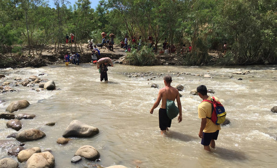 “Trocha” illegal river crossing. Colombia-Venezuela border near Cúcuta, Colombia, one of the main entry points for people crossing from Venezuela into Colombia. 20 September 2018.