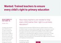 Wanted: Trained Teachers to Ensure Every Child’s Right to Primary Education