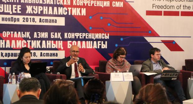 OSCE Representative on Freedom of the Media Harlem Désir at the Central Asia Media Conference in Astana, Kazakhstan, 8 November 2018. (OSCE)