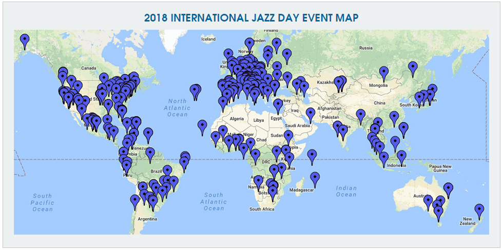 2018 International Jazz Day Event Map