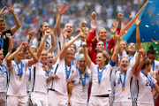 L’équipe américaine de football lors de se victoire de la coupe du monde à Vancouver (Canada), le 5 juillet 2015.